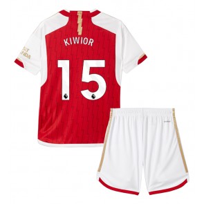 Arsenal Jakub Kiwior #15 Hjemmebanesæt Børn 2023-24 Kort ærmer (+ korte bukser)